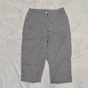 Liz Claiborne Gingham Pants Capri Petite Womens 14P Casual Cute Vacation